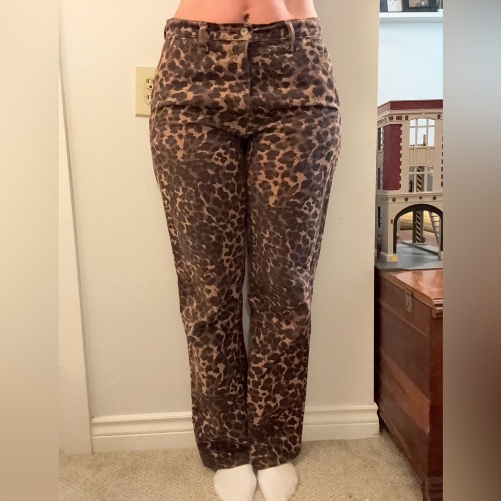 Abercrombie & Fitch Leopard Print Brown & Black Slim Pants